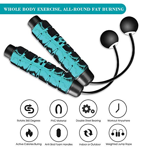 Redify Weighted Cordless Jump Rope for Fitness[Suitable for Different Ages and Levels] Ropeless Jump Rope for Boxing MMA W...