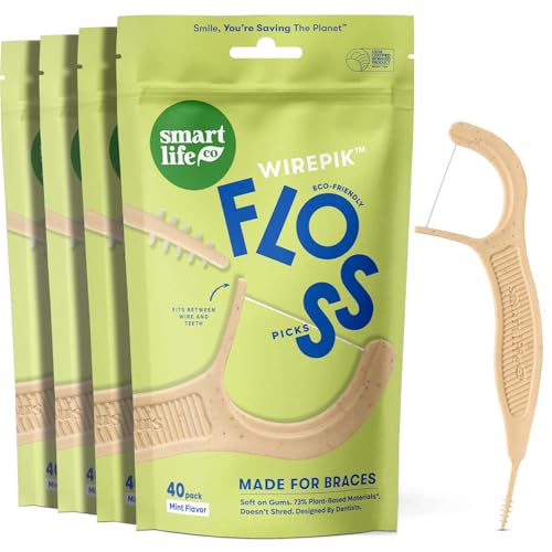 SmartLifeco Flossers for Braces - Eco-Friendly Orthodontic Floss Picks for Adults & Kids | Straw Wheat Blend | Superior An...