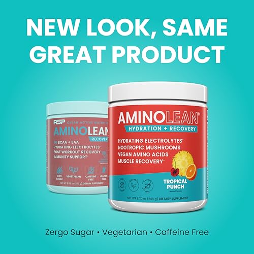 AminoLean Recovery + Hydration – Electrolytes Powder & BCAA Amino Acids for Instant Hydration & Post-Workout Recovery – No...