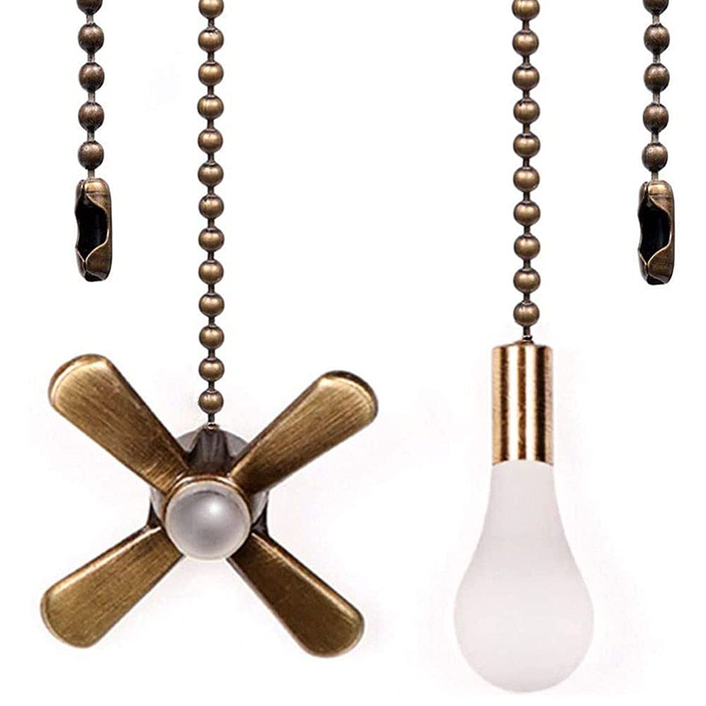 Akahttbn Ceiling Fan Pull Chain Decorative Ornaments Extension For 13.6 Inches Fan Pulls Light And Fan For Ceiling Light Lamp Fan Chain 2 Pcs (Bronze) -Like New