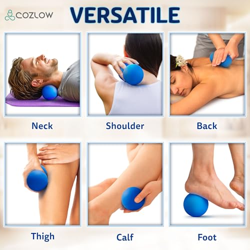 COZLOW Double Lacrosse Massage Ball - Cobalt Blue - Peanut Trigger Point Roller for Mobility, Deep Tissue Therapy, Myofasc...