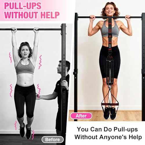 Pull Up Assistance Bands for Women, Heavy Duty Resistance Bands with Handles, Exercise Band with Door Anchor, Workout Band...