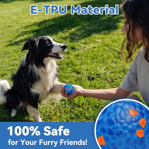 Lepawit Indestructible Dog Ball Toy, Durable Dog Tennis Balls for Aggressive Chewers, High Bounce & Floating Balls for Dog...