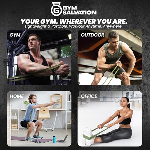 Gym Salvation Resistance Bands Set, 5 Pull Up Assist & Strength Training Bands, Durable Powerlifting & Workout Loops with ...