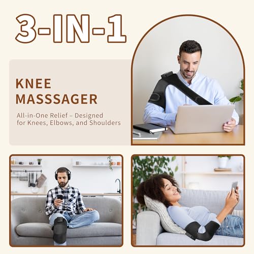 Nekteck Knee Massager with Heat - Cordless Heated Knee Brace with Vibration for Pain Relief, Rechargeable Knee Heating Pad...
