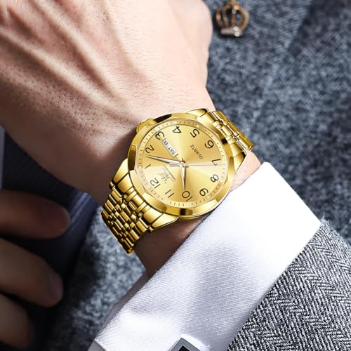OLEVS Watch for Men Simple Business Dress Analog Stainless Steel Waterproof Luminous Date Easy Read Men Wrsit Watch