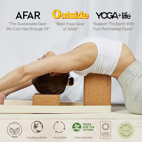 ANANDAY Cork Yoga Block - Non-Slip, Stable, Eco-Friendly & Supportive for Balance, Alignment, Flexibility & Strength - No...