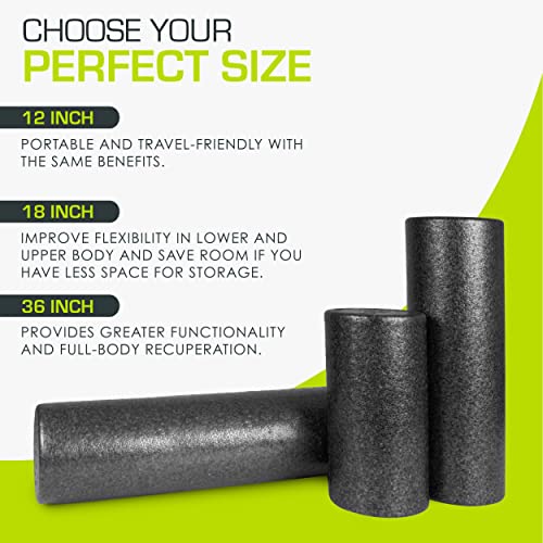 ProsourceFit High Density Foam Rollers Long, Firm Full Body Athletic Massage Tool for Back Stretching, Yoga, Pilates, Post...