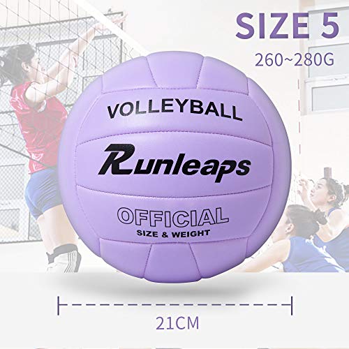 Runleaps Volleyball, Waterproof Indoor Outdoor Volleyball for Beach Game Gym Training (Official Size 5)