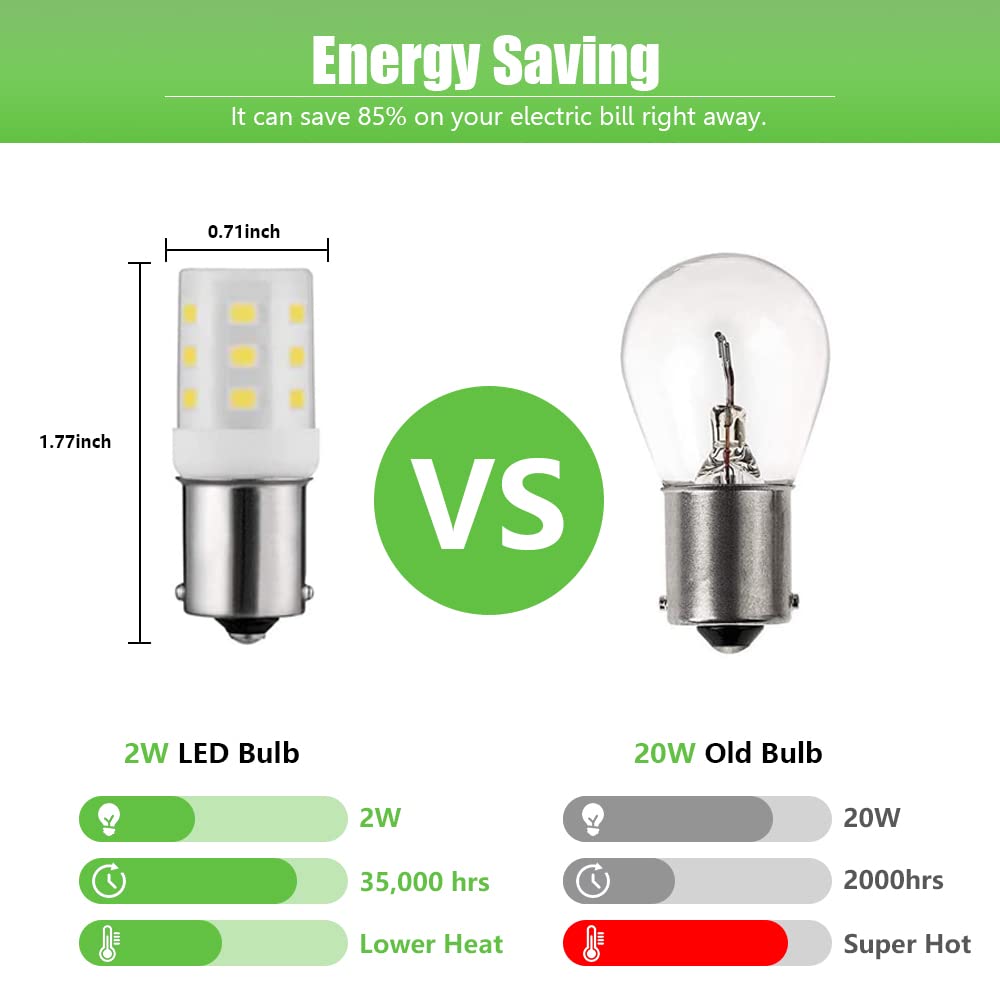 Makergroup 1156 1141 Led Light Bulbs  Weatherproof Ba15S S8 Sc Bayonet Single Contact Base  2W Warm White 2700K-3000K 12V For Outdoor Landscape Deck Driveway Path Lights And Rv Lighting 6Pcs