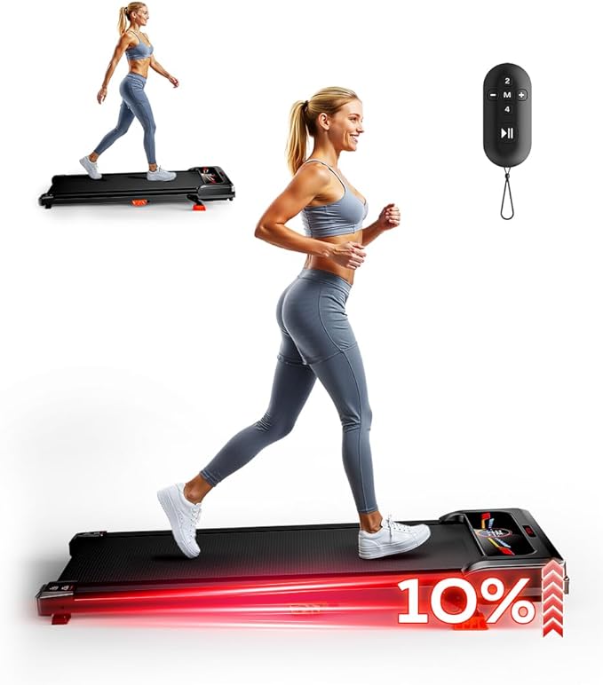 Walking Pad, Treadmill with Incline, 10% Under Desk Treadmill, EAGLOG 2.5HP Portable Treadmills for Home Small Women, Runn...