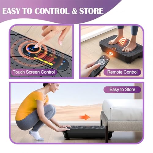 PBYRD Vibration Plate Exercise Machine -Full Body Shaker with Auto Mode, Acupressure Massage & Silicone Pedal, for Lymphat...