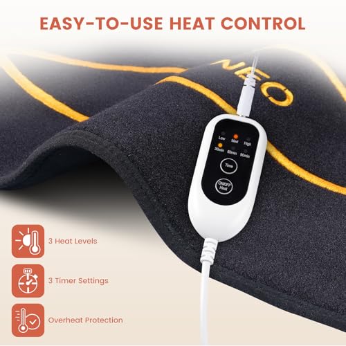 RENEO Electric Heating Pad for Knee Relief, Auto Shut-Off Wearable Knee Wrap, Elbow Heated Brace with Support, Discomfort ...