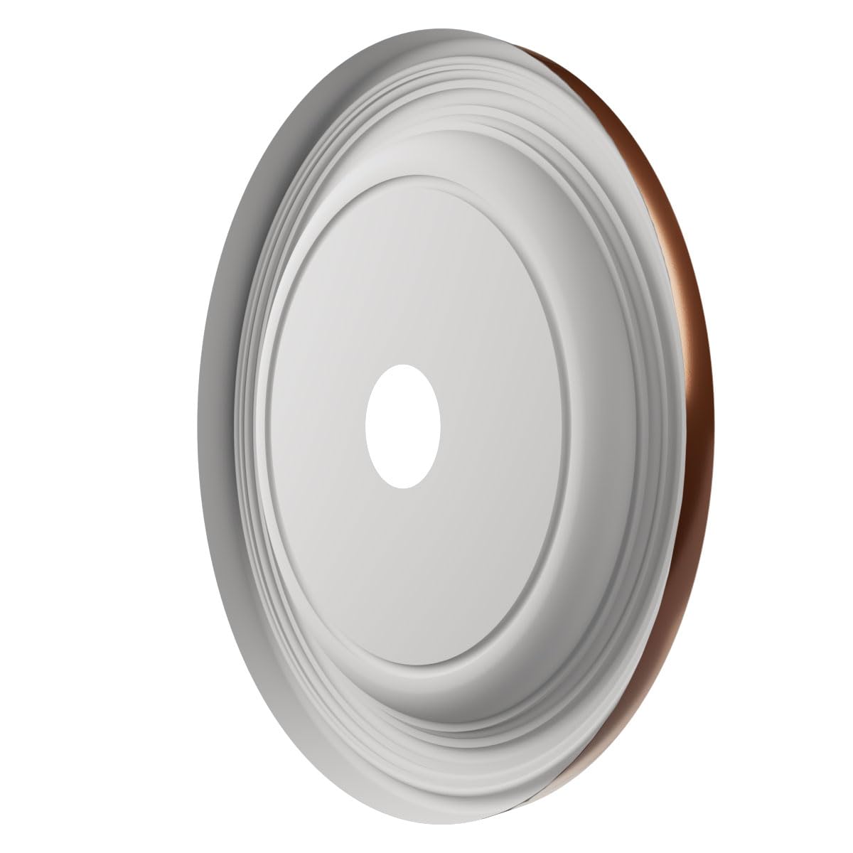 Ekena Millwork 22Od X 3 1/2Id X 1 1/2P Traditional Thermoformed Pvc Ceiling Medallion (Fits Canopies Up To 13 1/2), Bright Coat