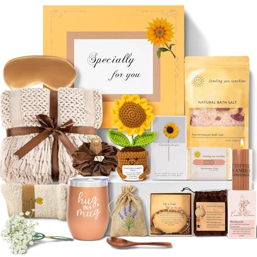 Uongeod Gift Baskets for Women Get Well Gifts for Women New Mom Care Package Birthday Sympathy Grief Sunflower Thinking of...