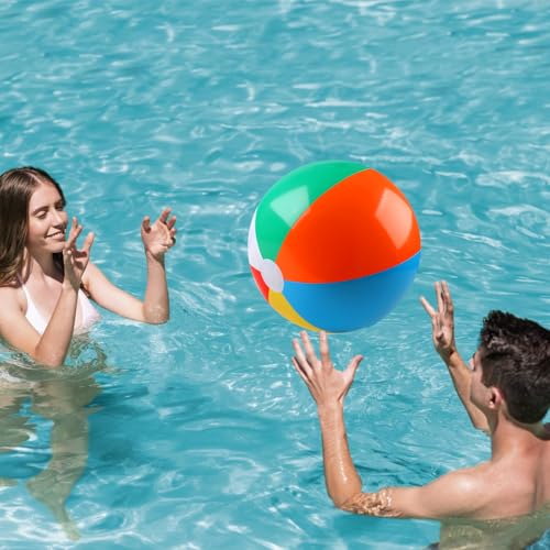 2 Pack Beach Balls, 20 Inch Beach Balls, Rainbow Color Pool Toys Pool Balls for Swimming Pool, Beach Toys Inflatable Ball ...
