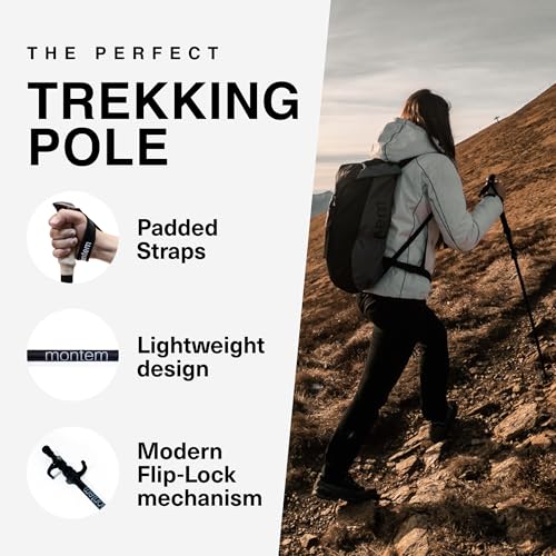 Montem Ultra Strong Collapsible Trekking Poles – Ultra Durable, Weather-Resistant, Adjustable Folding Hiking & Walking Sti...