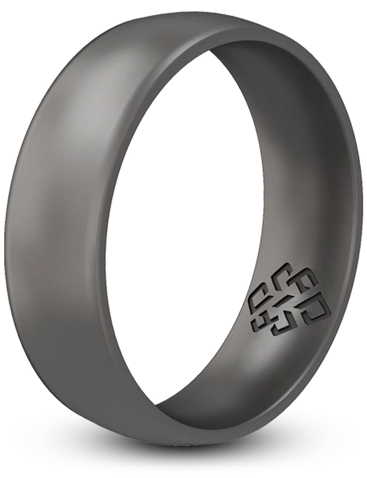 Knot Theory Dark Silver Silicone Ring for Women Men - Breathable Comfort Fit 4mm Wedding Band Size 10