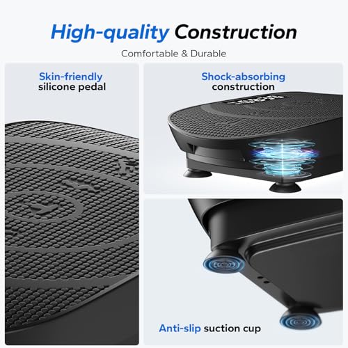 MERACH Vibration Plate Exercise Machine, Whole Body Workout Equipment for Women, Bluetooth and Silicone Pedal, Vibration P...
