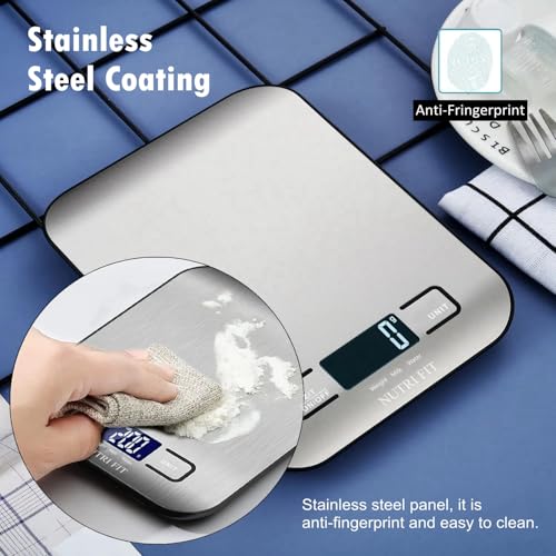 Food Scale, Kitchen Scales Digital Weight Food Grams and Ounces for Weight Loss Baking Cooking of NUTRI FIT, Max 11lb 1g I...