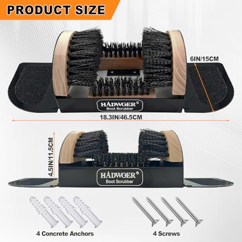 Hadwoer Boot Brush Scraper Outdoor – Heavy Duty Boot Scrubber & Shoe Cleaner Brush for Mud, Dirt & Snow – Durable Outdoor ...