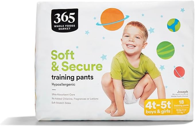 365 by Whole Foods Market, Soft & Secure 4T-5T Training Pants, Hypo-Allergenic, Ultra-Absorbent, 18 Count