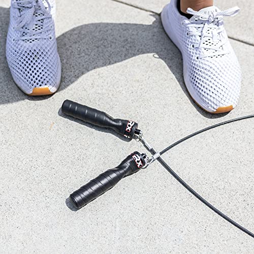 Rx Smart Gear Jump Rope - Black Ops Ergonomic Handles with Trans Black Cable Buff 3.4 | Jump Smart Weighted Speed Rope for...