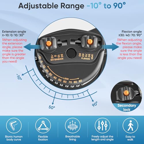 Dnogjo Hinged Knee Brace for Women&Men, Knee Brace with Side Stabilizers Provides Elastic Support, Knee brace for Meniscus...