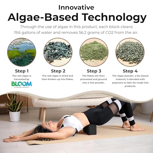 Oceanfoam Workout Block - High-Density Foam Exercise Block, Lightweight, Non-Slip for Stability & Support in Pilates, Yog...