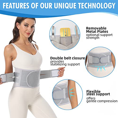 EGJoey Back Brace for Lower Back Pain - Lumbar Support with Bionic Support System, Adjustable Belt for Men Women, Relieves...