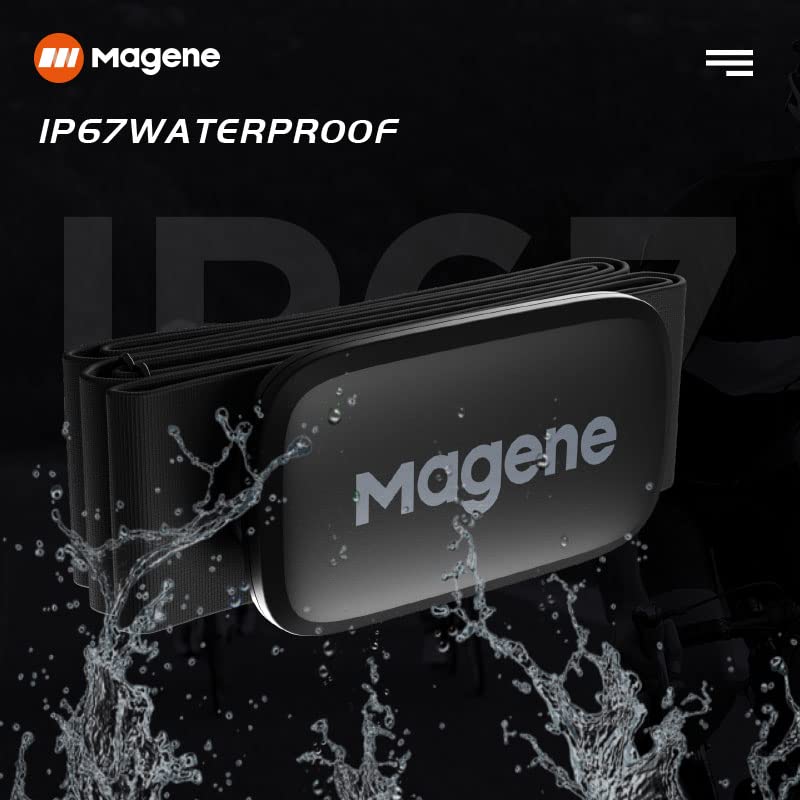 Magene H64 Heart Rate Monitor, Heart Rate Sensor Chest Strap, Protocol ANT+/Bluetooth, Compatible with iOS/Android APPs (N...