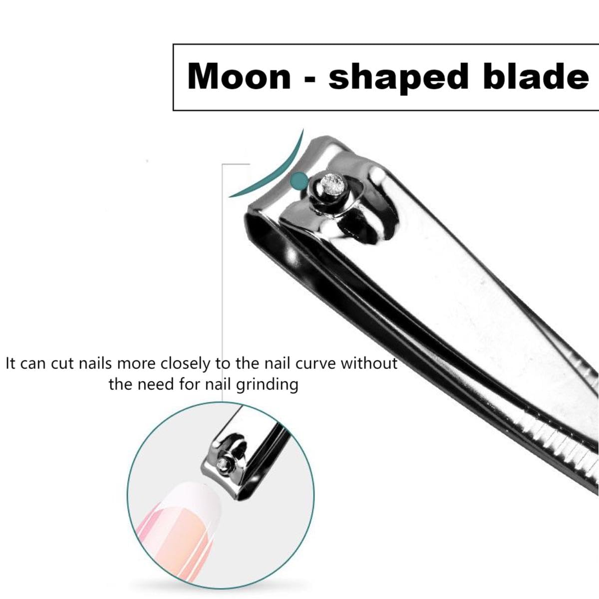 QPOIBSD 2'' Mini Finger Nail Clipper Manicure Trimmer Curved Edge, File & Key Chain ,White (2'', Count, 3)