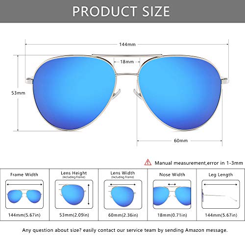 SUNGAIT Women's Lightweight Oversized Aviator Sunglasses - Classic Style Polarized Lens