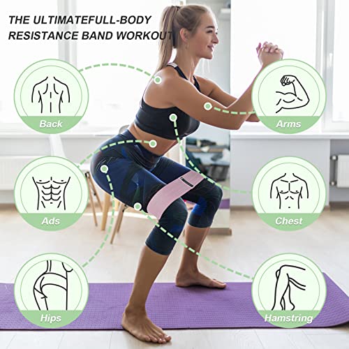 Booty Bands Set, Resistance Bands for Working Out, Exercise Bands for Women and Men Legs and Butt, Stretch Bands for Pilat...