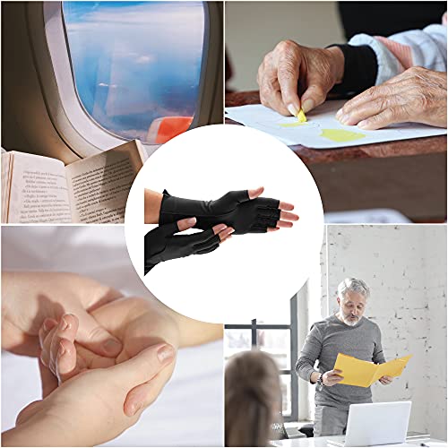 isotoner Women & Men Arthritis Compression Rheumatoid Pain Relief Gloves for joint support with Open/Full finger design