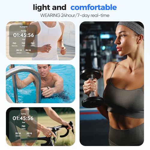 BIEMHA Smart Ring with Sleep Monitoring, 10-Day Battery Life, Stress/Heart Rate/Women's Health Tracker,No APP Subscriptio...