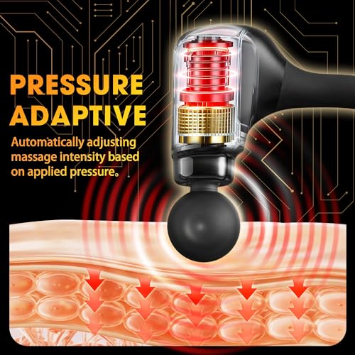 APXPF Massage Gun with Upgraded Extension Handle, Back Massager for Pain Relief, Massage Gun Deep Tissue with 4 Massage He...