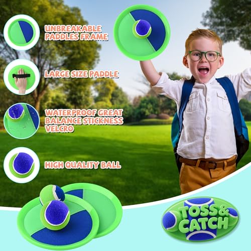 Toss and Catch Ball Set Beach Toys for Kids Outdoor Toys and Yard Games for Boys and Girls Improves Focus Great for Exerci...