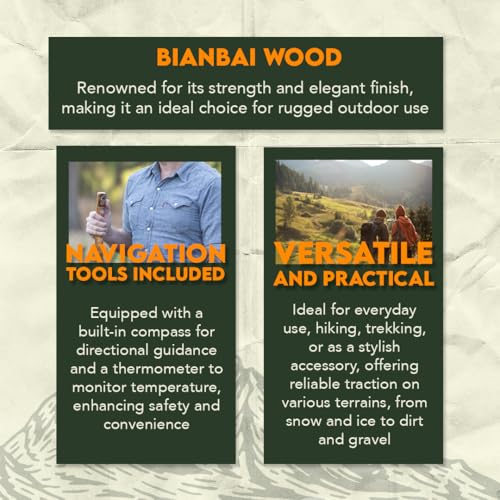 SE Natural Wood Walking Stick - ‎WS62