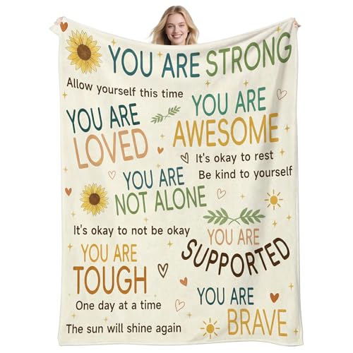 Get Well Soon Gifts for Women Mom After Surgery, Hug Healing Blanket Breast Cancer Care Warm Gift for Patient, Inspiration...