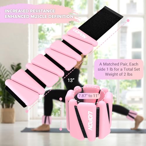 Wrist Ankle Weights for Women Set of 2, Adjustable Silicone Weighted Bangles, Wearable Ultra-durable Strips Weight Bracele...