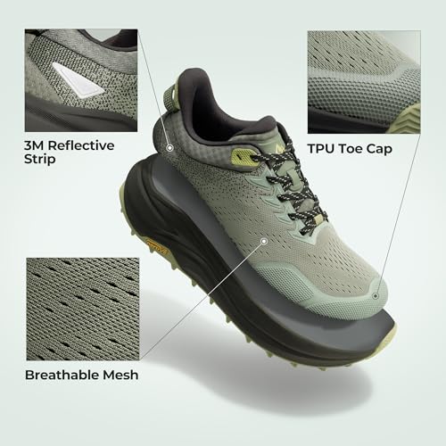 NORTIV 8 Men's Wide Toe Box Trail Running Shoes Cushion Walking Barefoot Tennis Workout Gym Cross Training Shoe Fashion Sn...