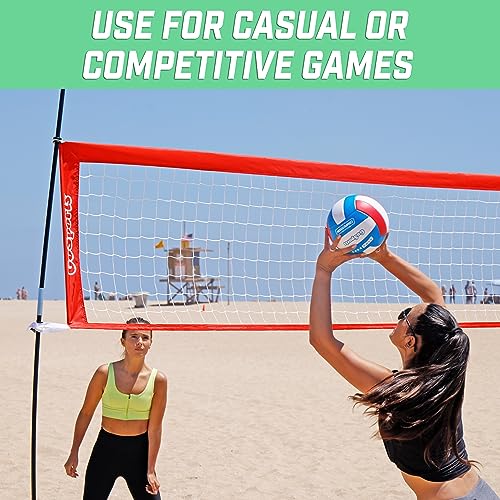 GoSports Soft Touch Recreational Volleyballs - Single or 6 Pack - Regulation Size for Indoor or Outdoor Play - Includes Ba...