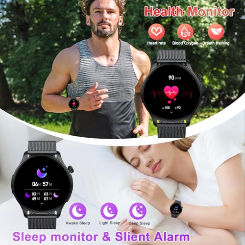 Smart Watch for Men Women Fitness Tracker: Waterproof Bluetooth Call Answer/Make Smart Watches for Android/iPhone Digital ...