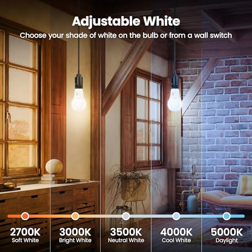 Feit Electric A21 LED Light Bulb, 100W Replacement, Dimmable, Selectable Color Temperatures (2700K-5000K), 1600 Lumens, Ge...