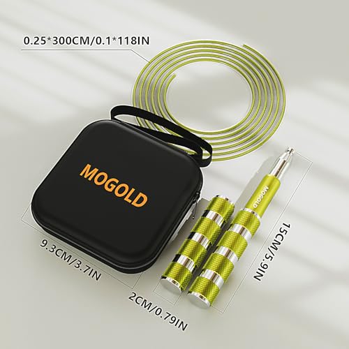 MOGOLD Speed Jump Rope - Tangle-Free Foldable Grip Skipping Rope for Fitness, Boxing & Cardio - Durable PVC Cable for Men ...