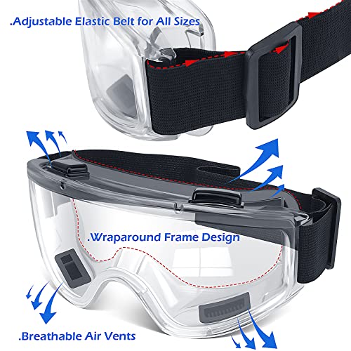 OXG 6 Pack Safety Goggles ANSI Z87.1 Glasses, Anti-Fog Protective Safety Glasses Lab Goggles Men Women Eye Protection Goggles