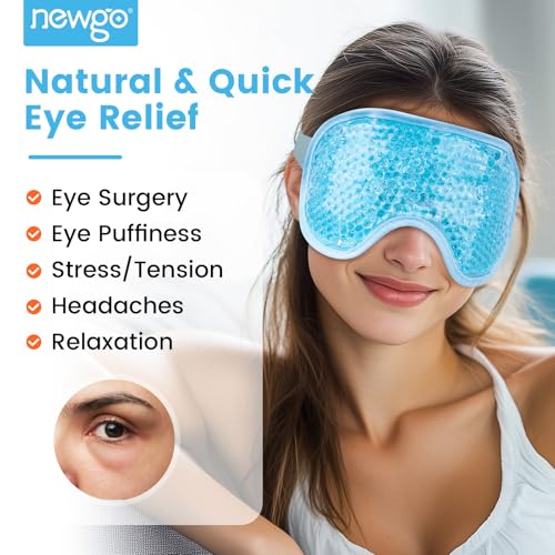 NEWGO Cooling Eye Mask for Puffy Eyes, Cold Eye Mask Eye Ice Pack for After Eyes Surgery, Tension Stress Relief, Itchy Eye...