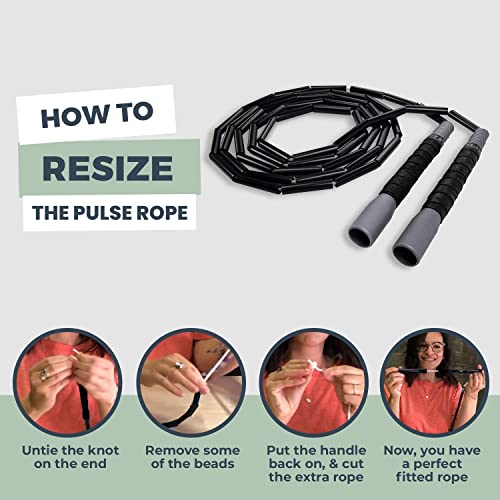 Elite Jumps - Heavy Beaded Jump Rope - 6.5oz Weighted Jump Rope for Women - Durable & Heavy Resistance - 10ft Long Adjusta...