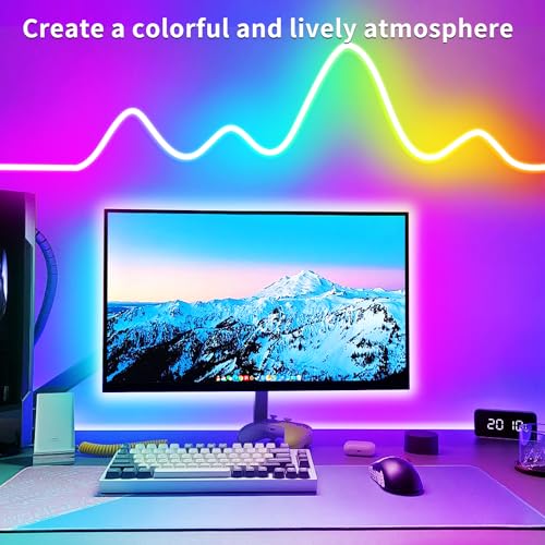 100FT RGB LED neon Rope Lights LED neon Lights with Remote/APP Control 24V IP65 Waterproof Flexible Neon LED Strip Lights ...